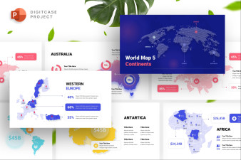 5 Continents World - Map Project Infographic